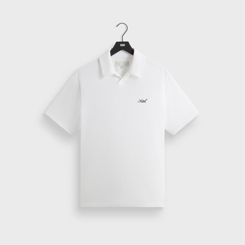 Kith Micro Waffle Drew Polo Shirt - White