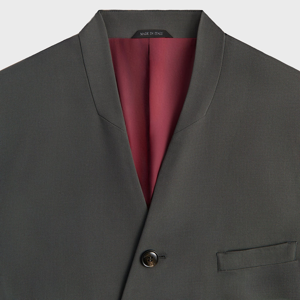 Giorgio Armani & Kith &Kin Milano Crepe Collarless Jacket - Dark Ash