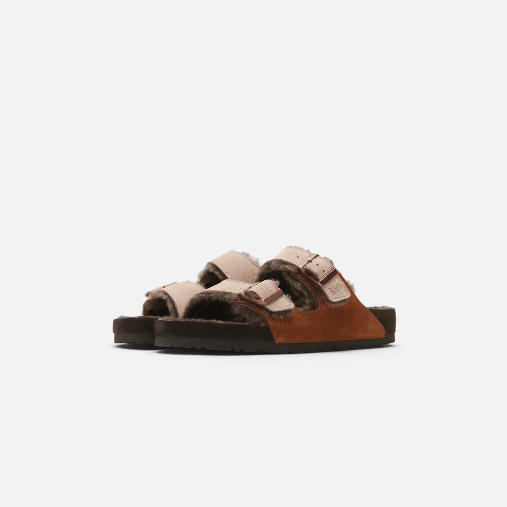 Kith for Birkenstock Arizona Shearling - Mink / Dark Brown