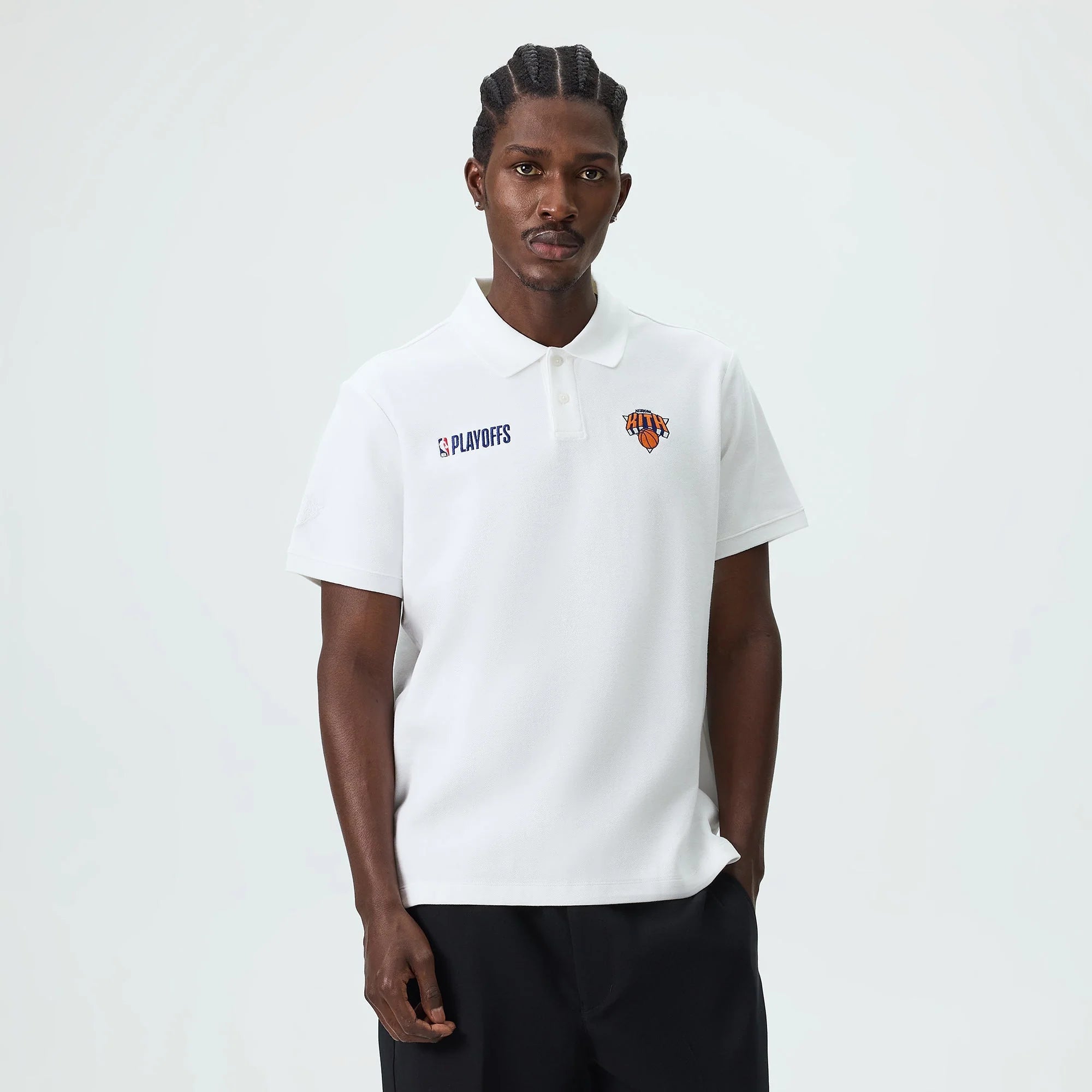 Kith for the New York Knicks Playoffs Ainslie Pique Polo - White