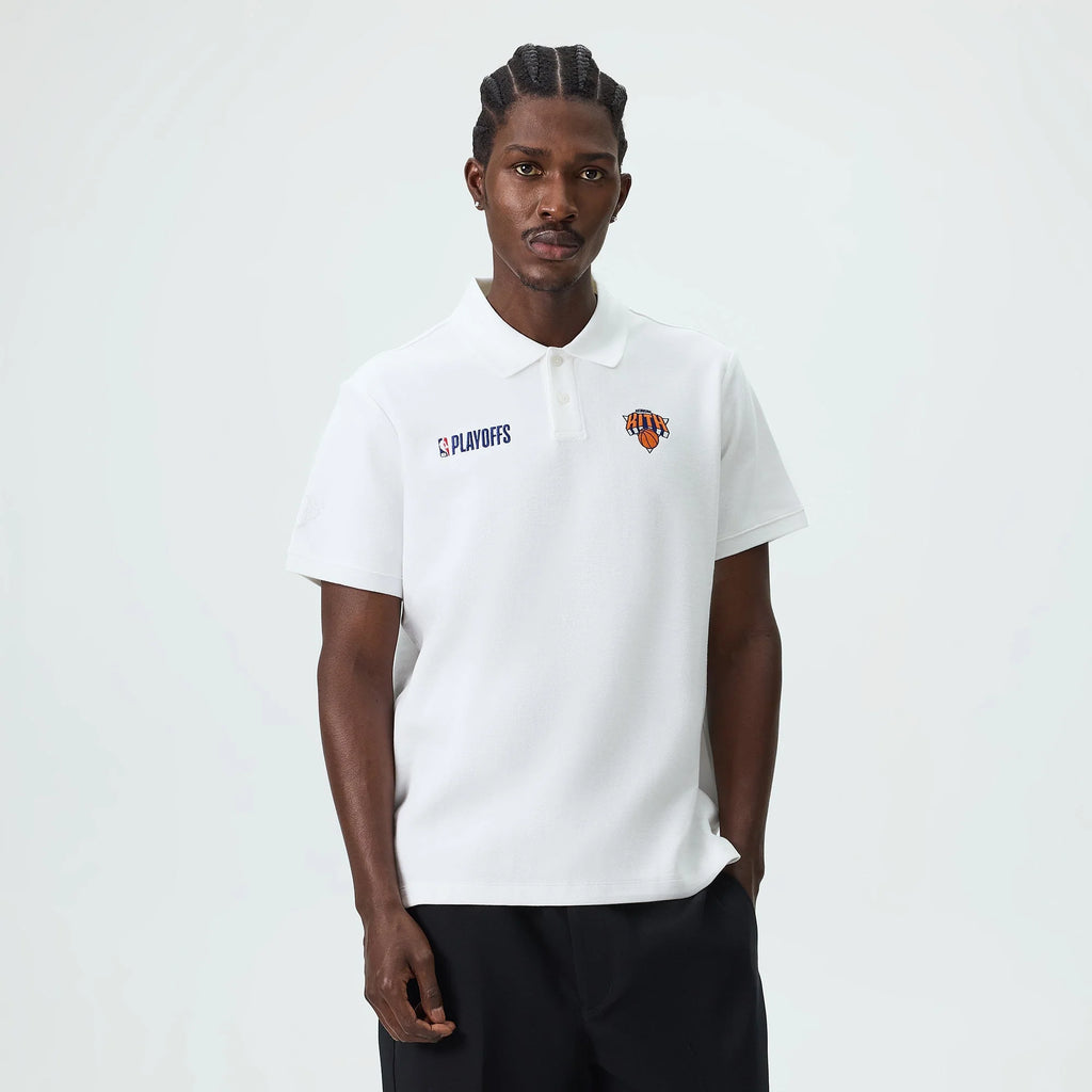 Kith for the New York Knicks Playoffs Ainslie Pique Polo - White