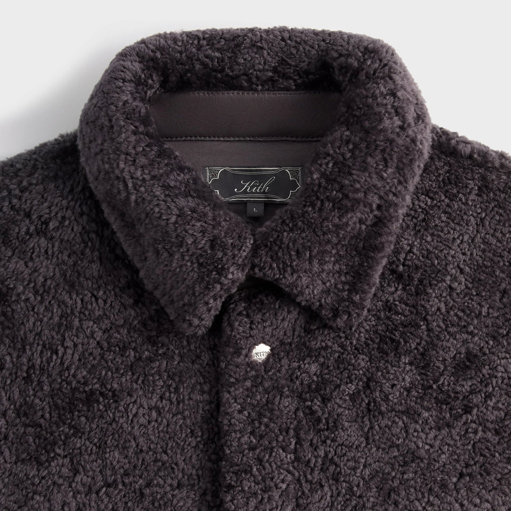 Kith Shearling Ace Shirt Jacket - Thunder
