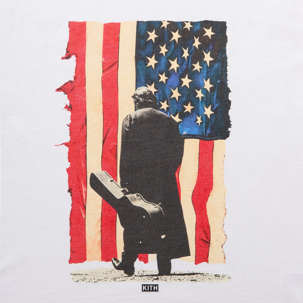 Kith Records for Johnny Cash American Flag Vintage Tee - White