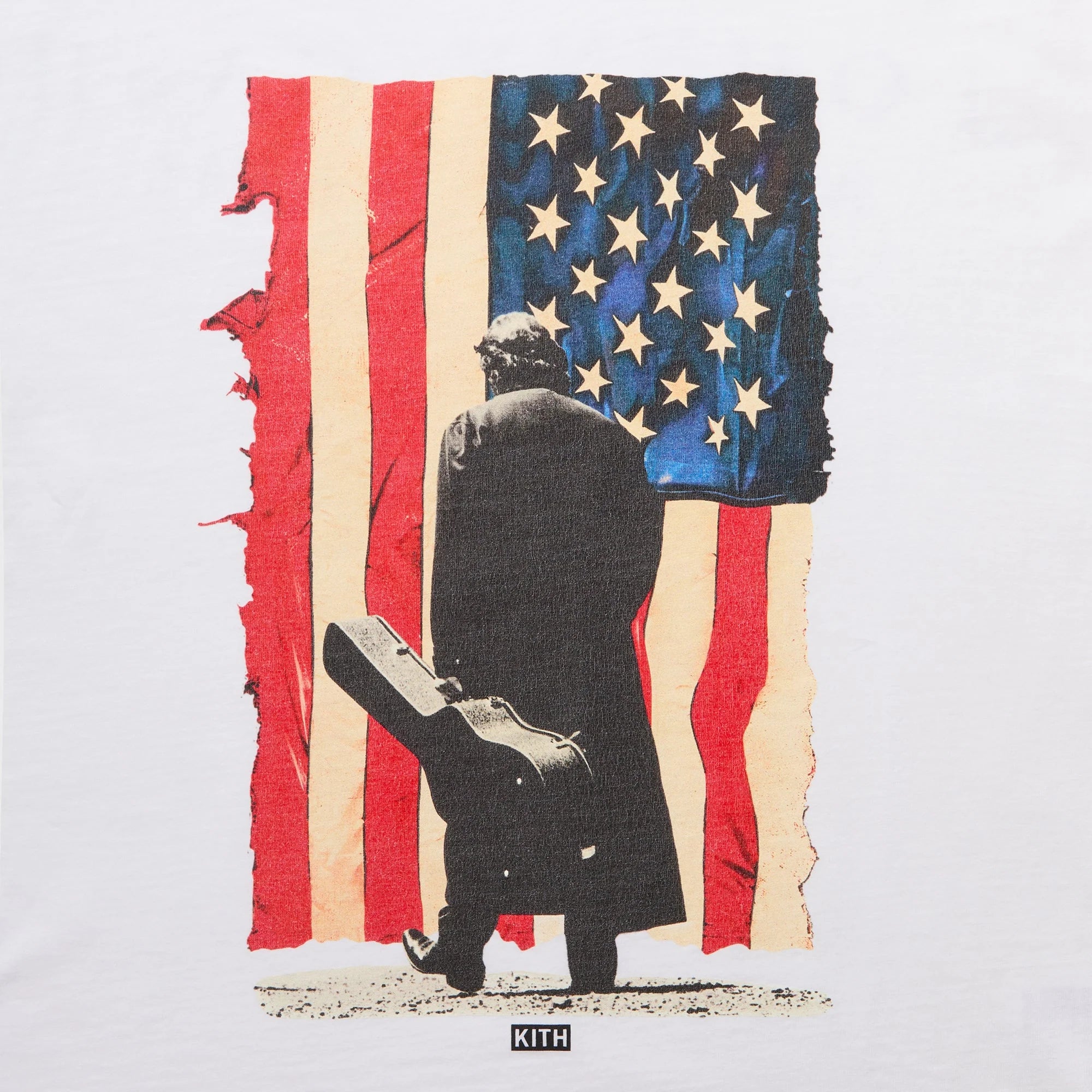 Kith Records for Johnny Cash American Flag Vintage Tee - White