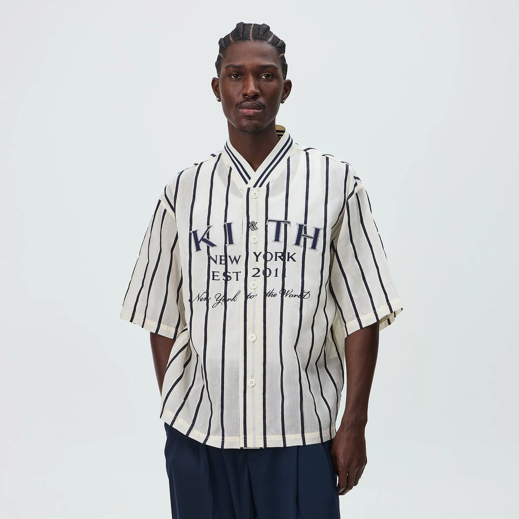 Kith Silk Linen Chenille Stripe Pacey Shirt - Sandrift