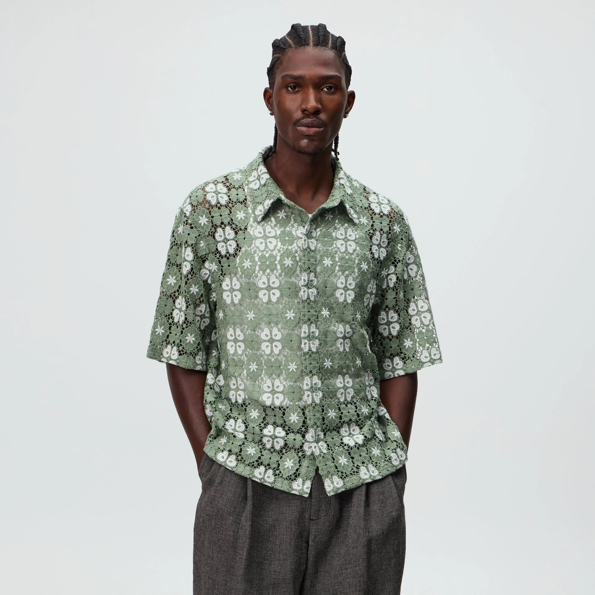 &Kin Retro Floral Lace Harvey Shirt - Cavan