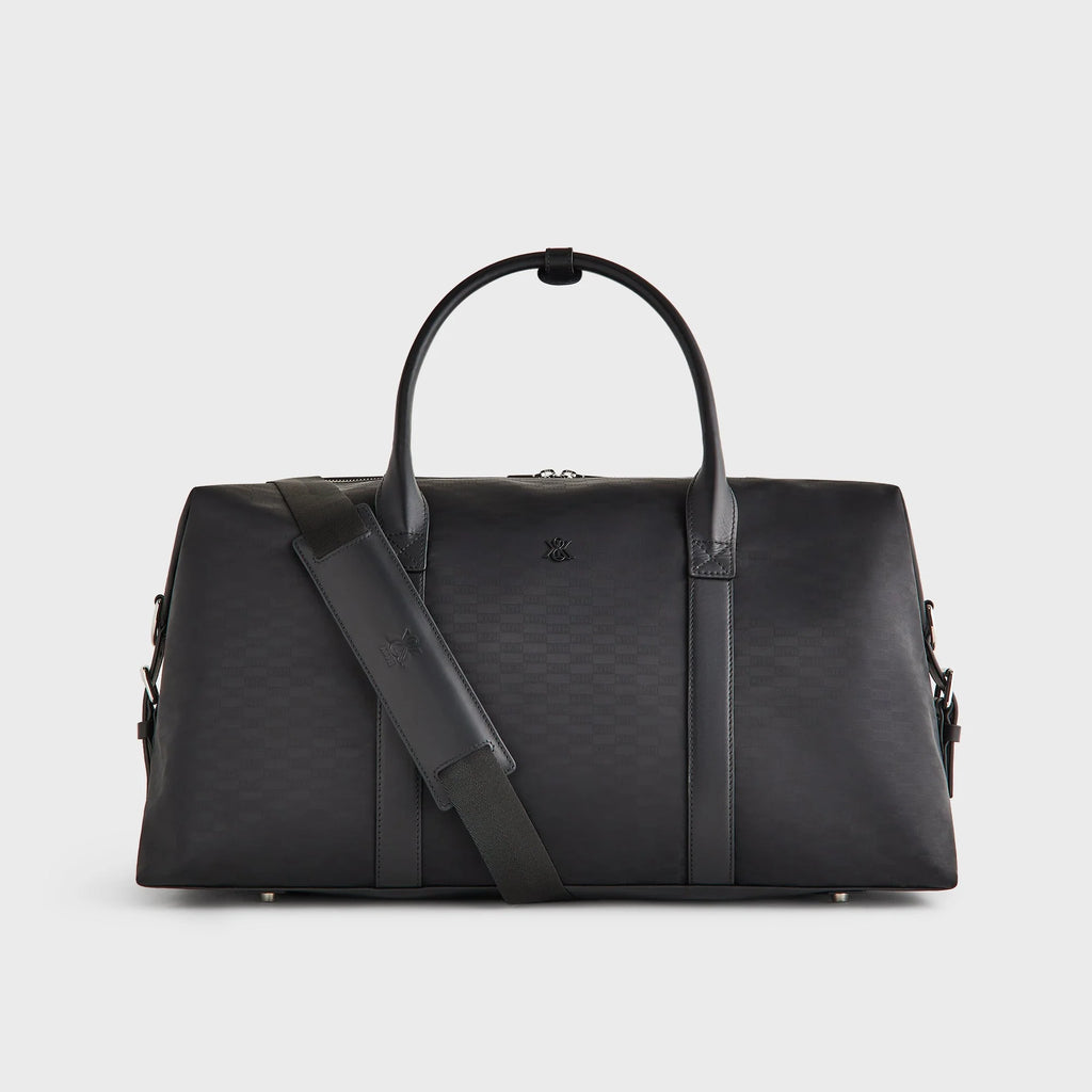 Kith Monogram Nylon Leather Duffle Bag - Black