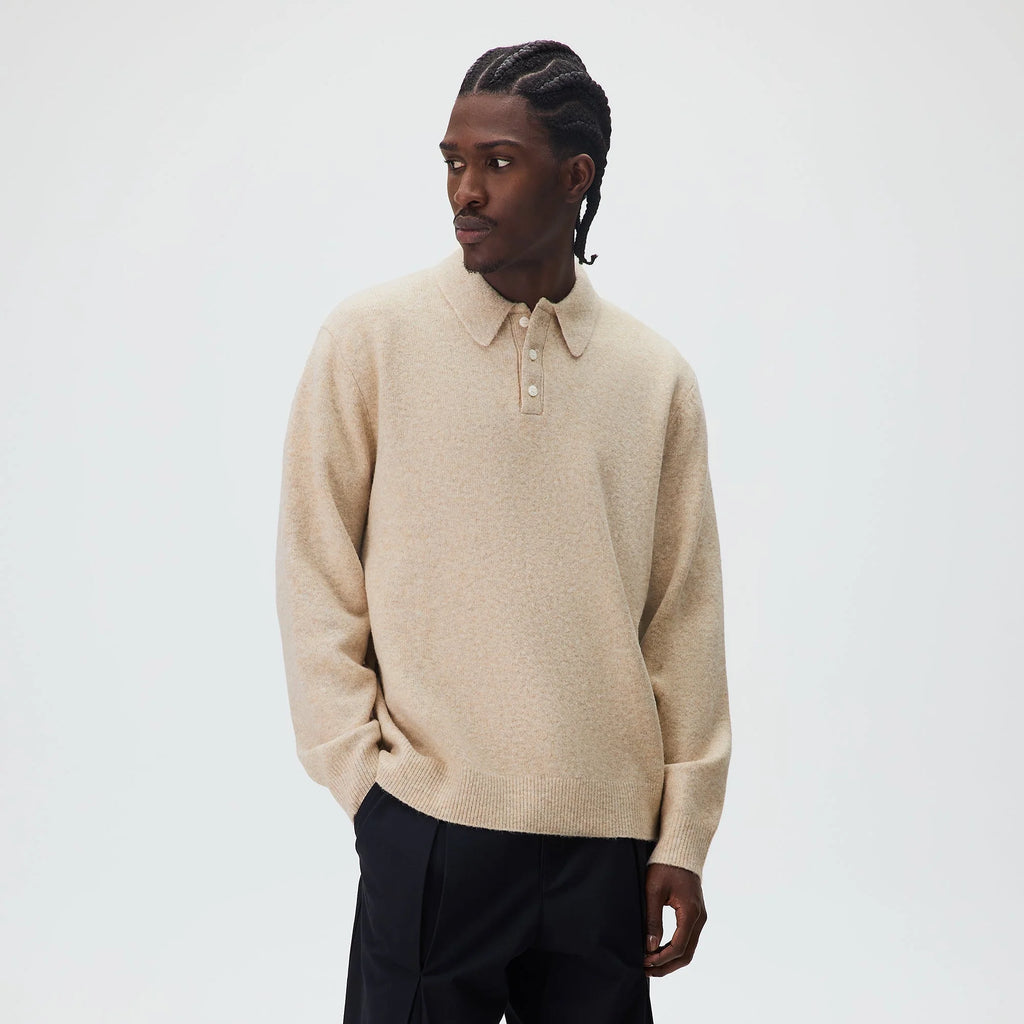 Kith Marled Harmon Rugby Pullover - Carabiner Heather